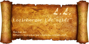 Lozinberger László névjegykártya